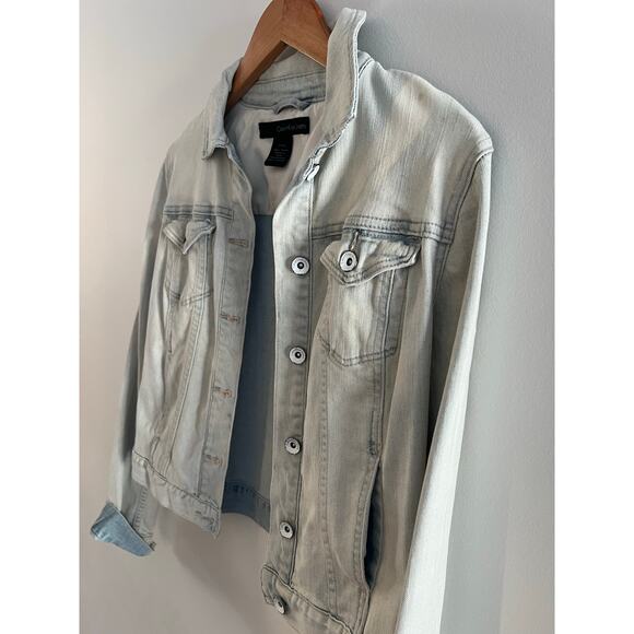 Vintage Calvin Klein Jeans Denim Jacket Lightwash Cotton Viscose Size Small - Picture 2 of 7
